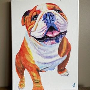 Rainbow Bulldog Painting